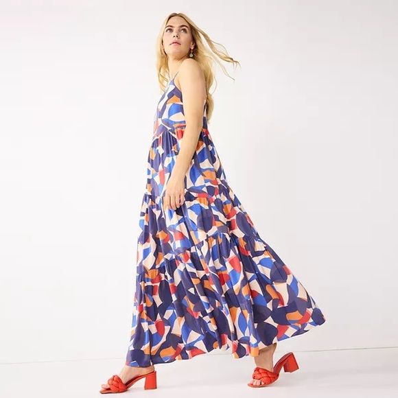 Women's Nine West Asymmetrical Tiered Maxi Dress - Picture 1 of 7
